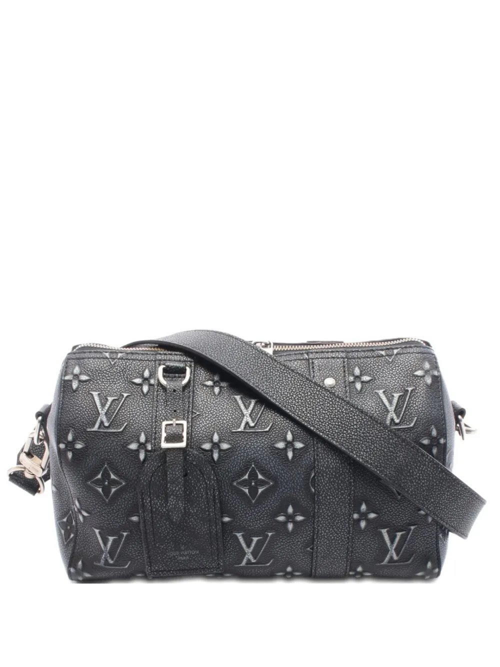 Pre-owned Louis Vuitton 2021 City Keepall Shoulder Bag In Black