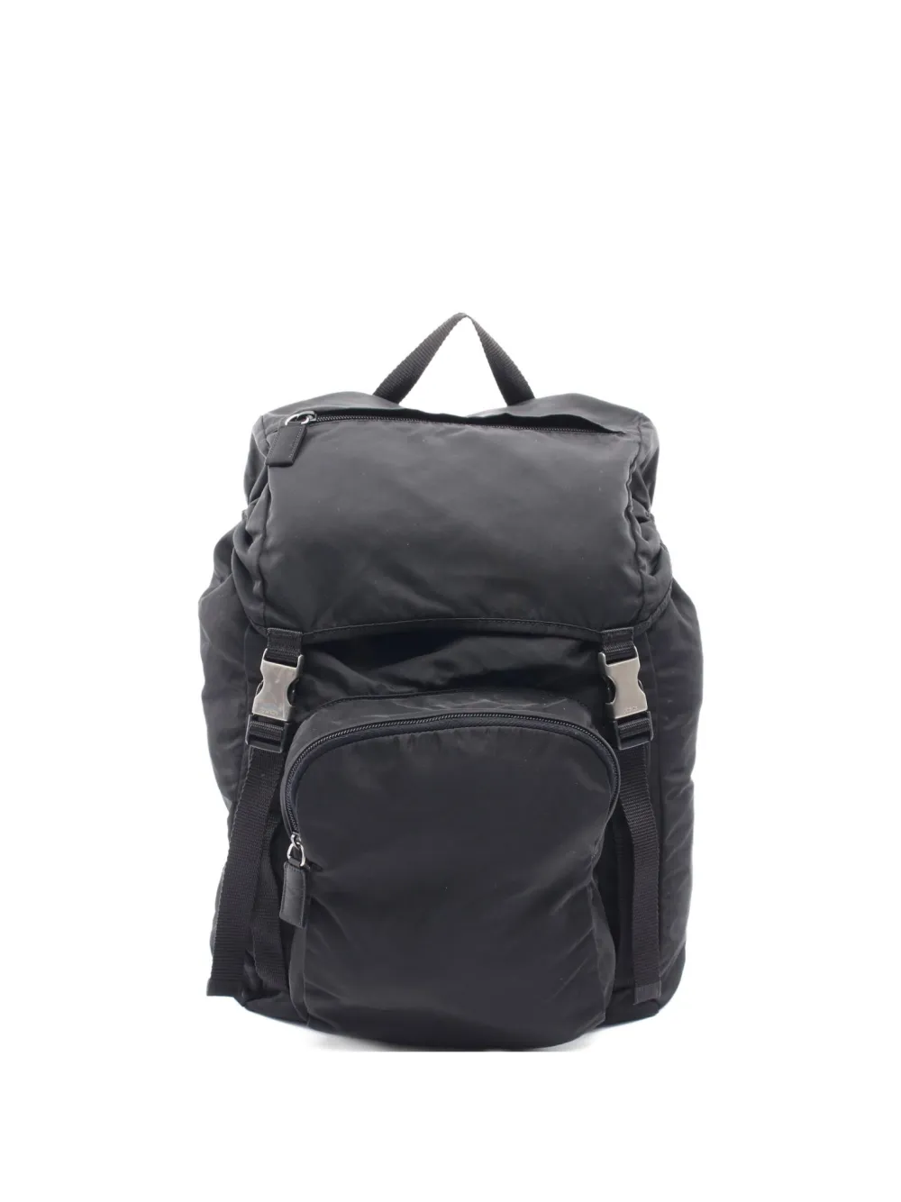 Pre-owned Prada 2000s Drawstring Nylon Backpack In Black