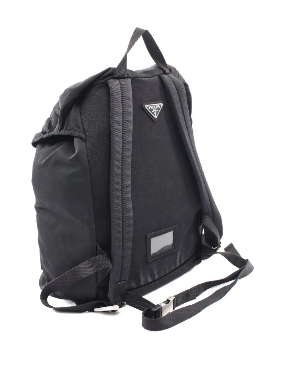 Pre-owned Prada 2000s Drawstring Nylon Backpack In Black