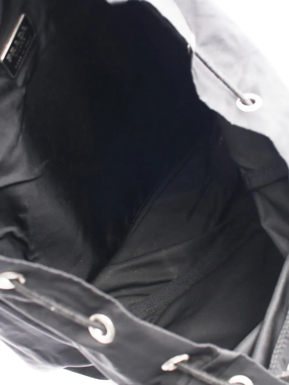 Pre-owned Prada 2000s Drawstring Nylon Backpack In Black