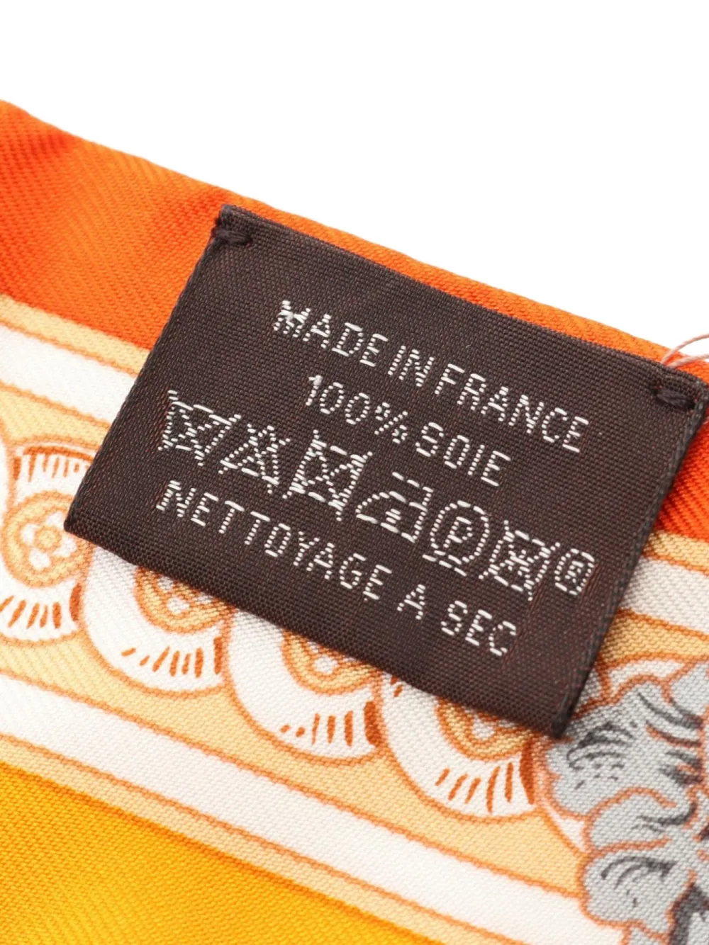 Pre-owned Hermes 20s Bride De Cour Silk Scarf In Orange