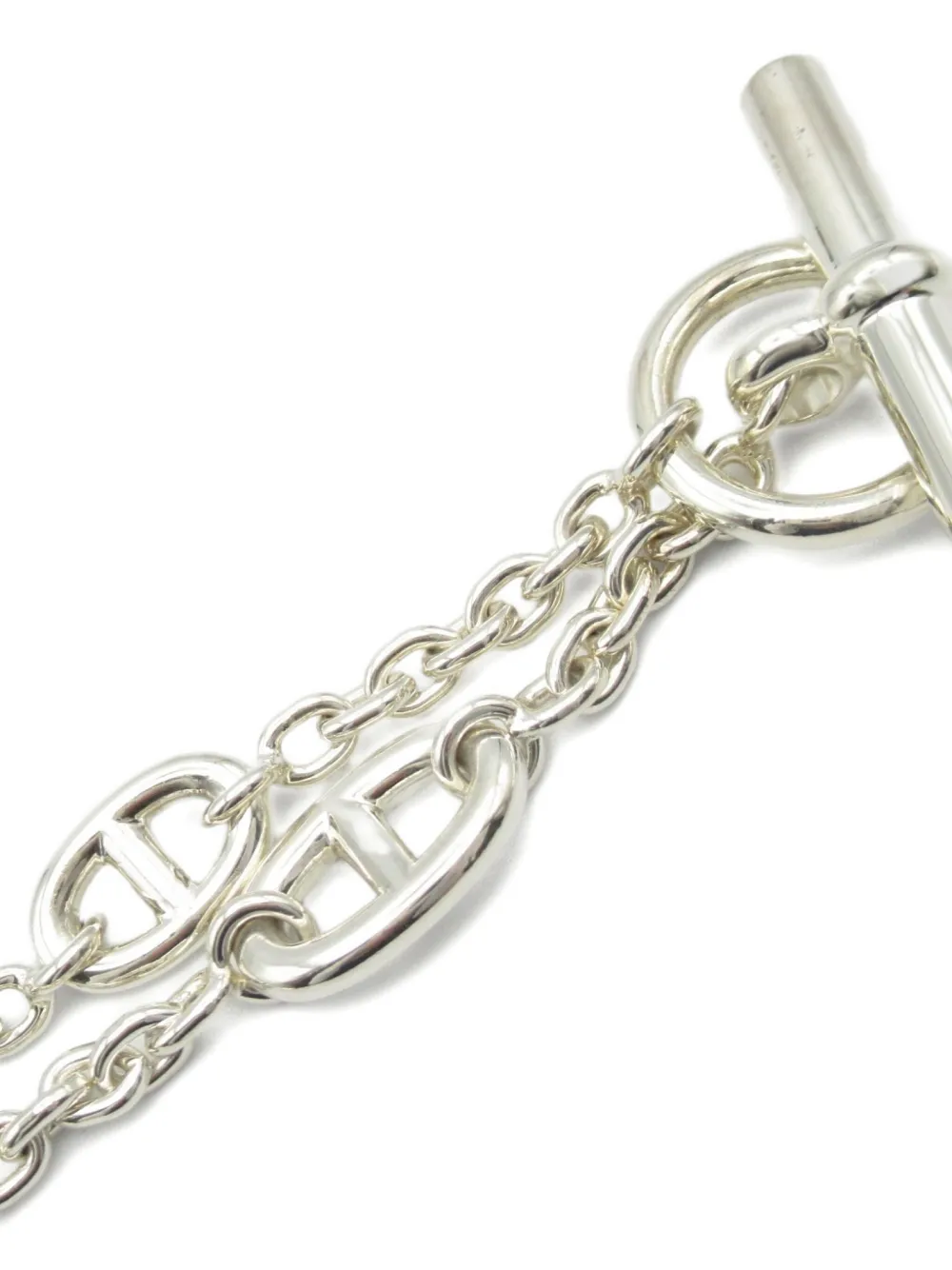 Pre-owned Hermes 2010s Chaine D'ancre Link Necklace In Silver