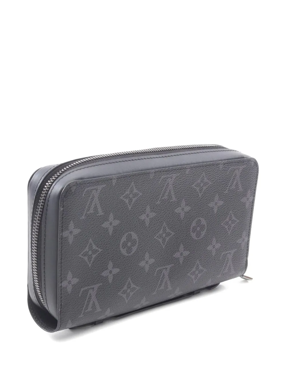 Pre-owned Louis Vuitton 2021 Monogram Eclipse Zippy Xl Wallet In Black