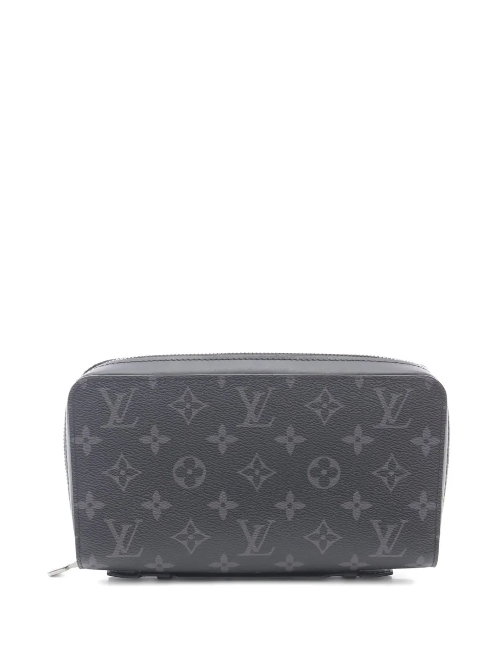 Pre-owned Louis Vuitton 2021 Monogram Eclipse Zippy Xl Wallet In Black