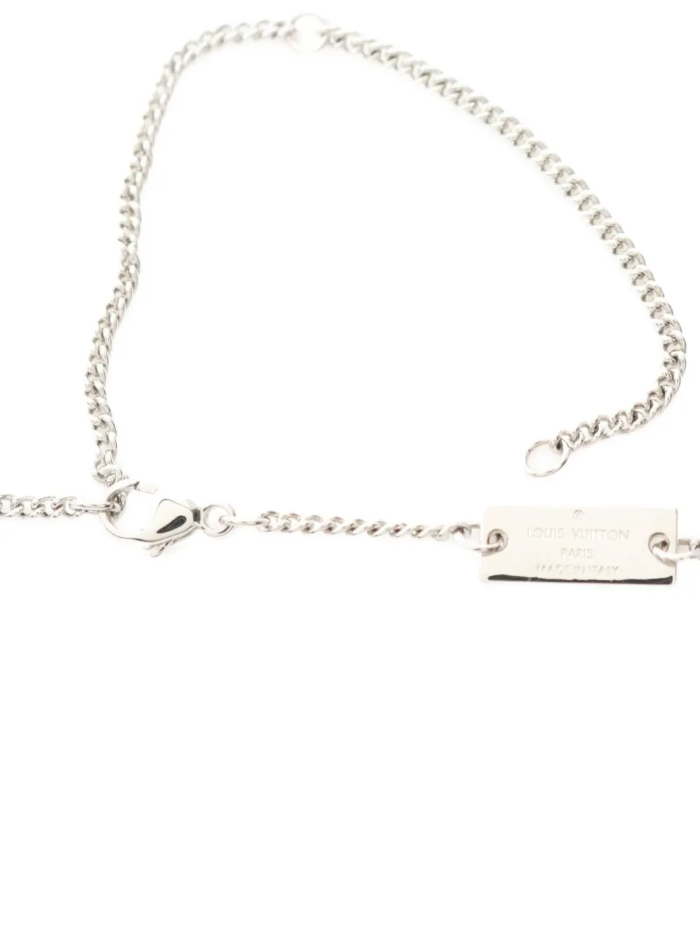 Pre-owned Louis Vuitton 2022 Logo Necklace In Gray