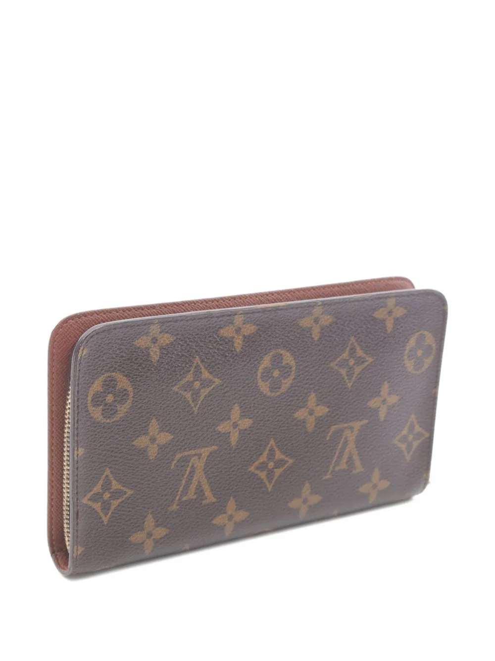 Pre-owned Louis Vuitton 2004 Monogram Round-zip Wallet In Brown