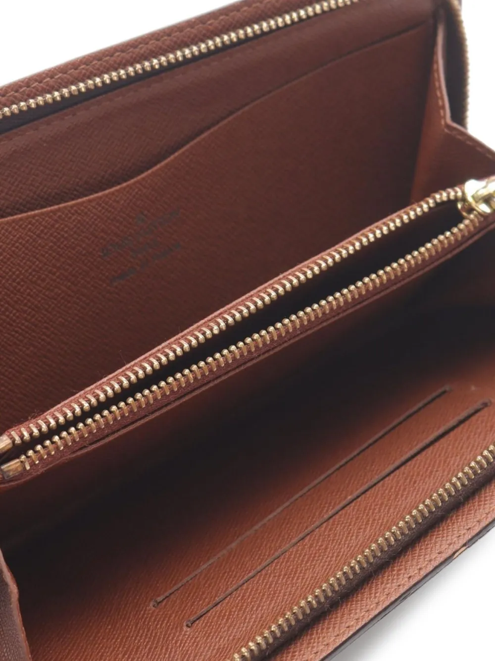 Pre-owned Louis Vuitton 2004 Monogram Round-zip Wallet In Brown