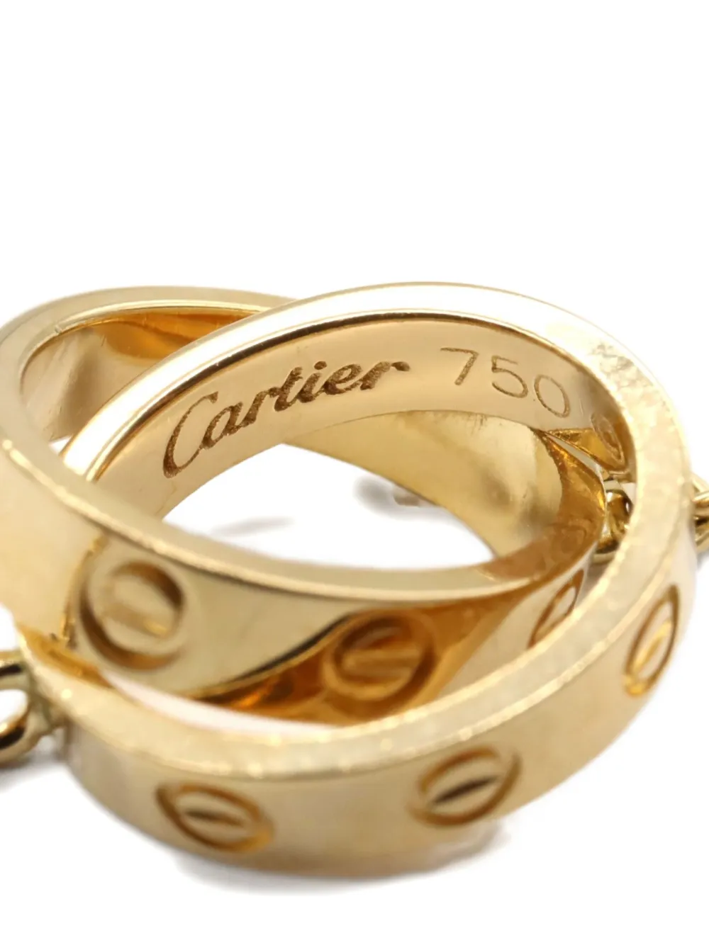 Pre-owned Cartier 10s 18k Yellow Gold Baby Love Necklace