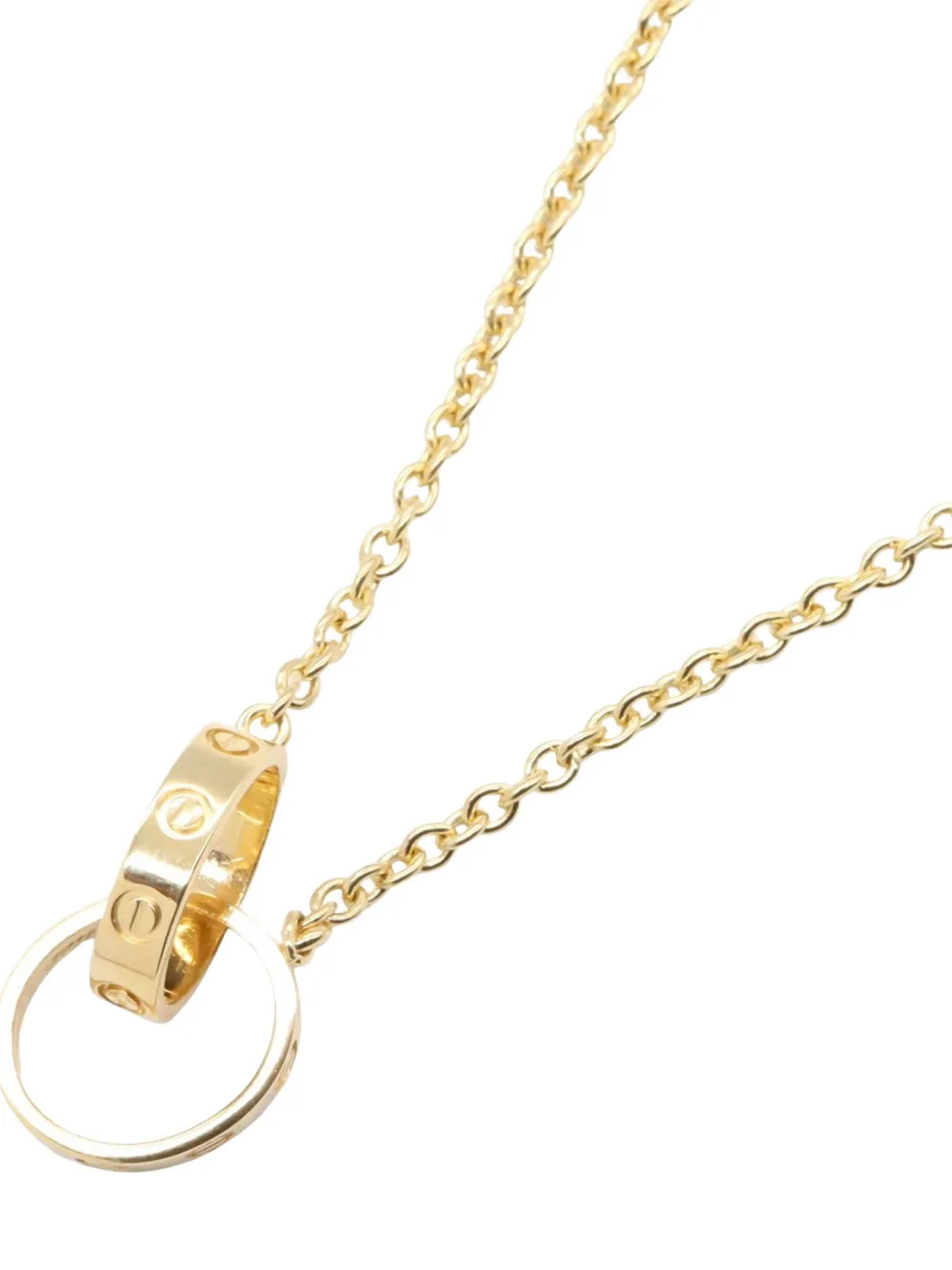 Pre-owned Cartier 10s 18k Yellow Gold Baby Love Necklace