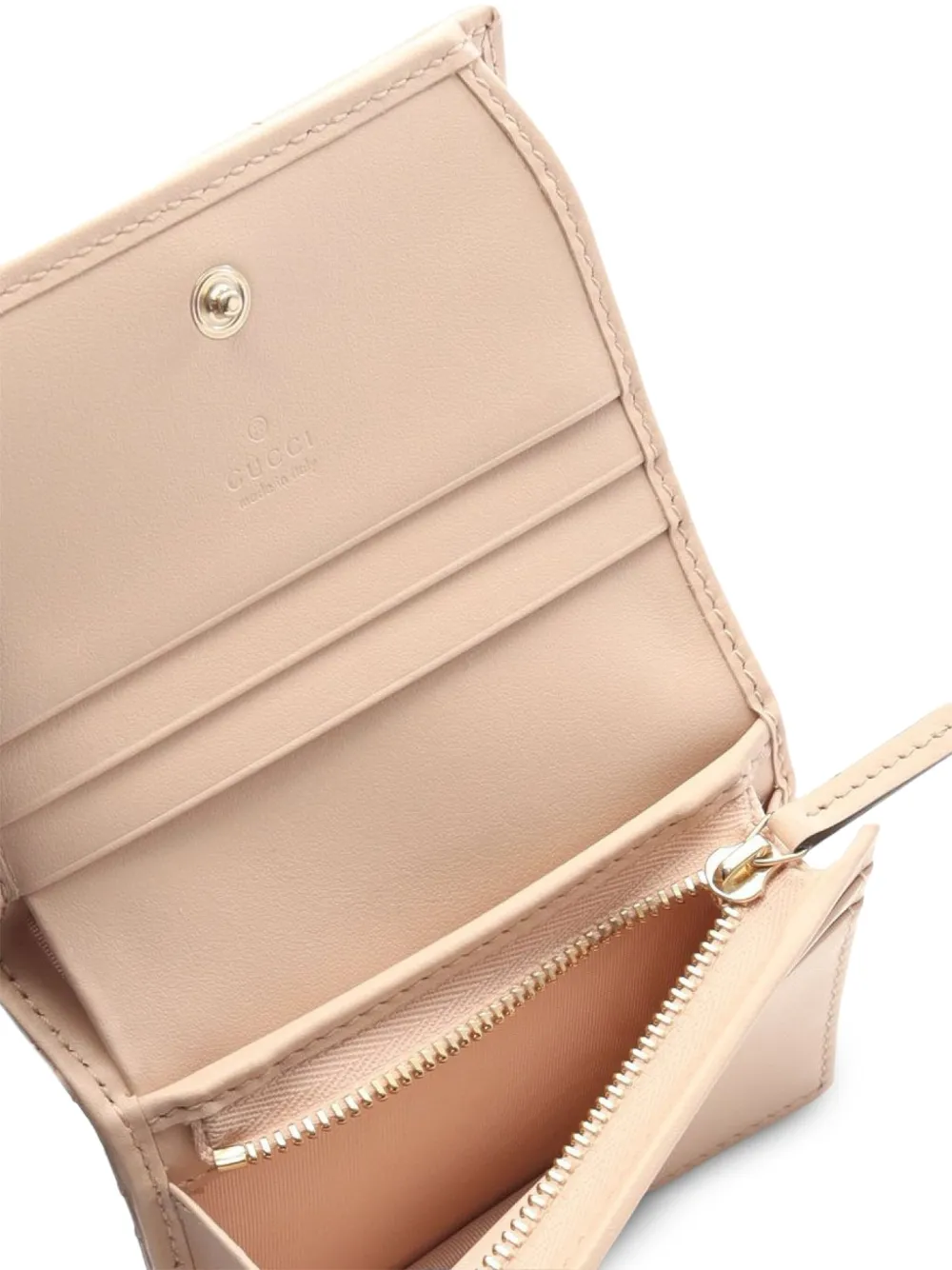 Pre-owned Gucci 2020s Gg Marmont Bi-fold Wallet In Neutral
