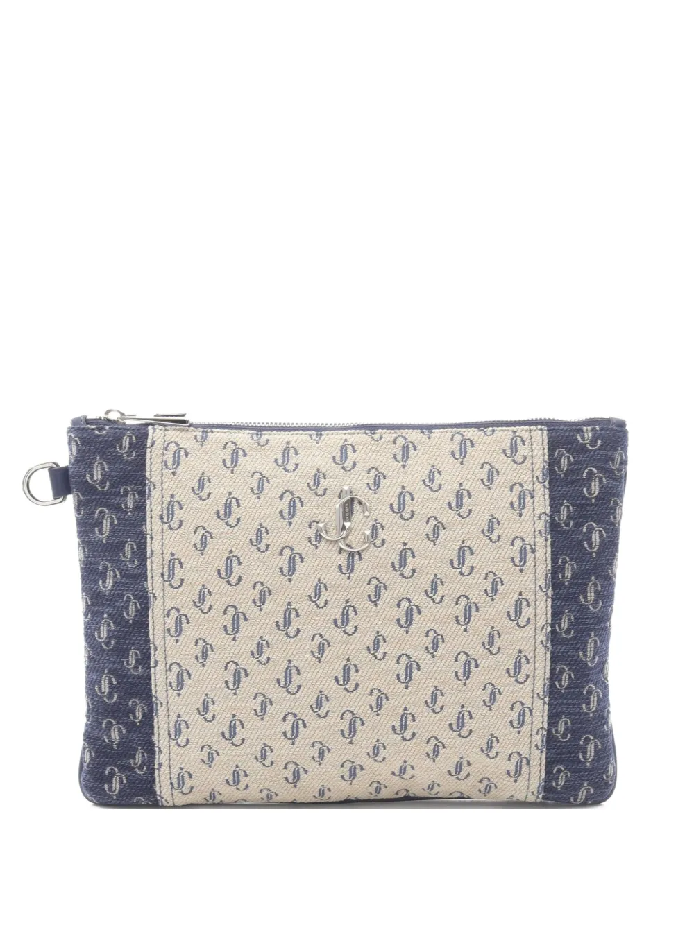 Jimmy Choo Pre-Owned شنطة كلاتش بطبعة شعار الماركة من عقد 2010 | ألوان محايدة | Image 1