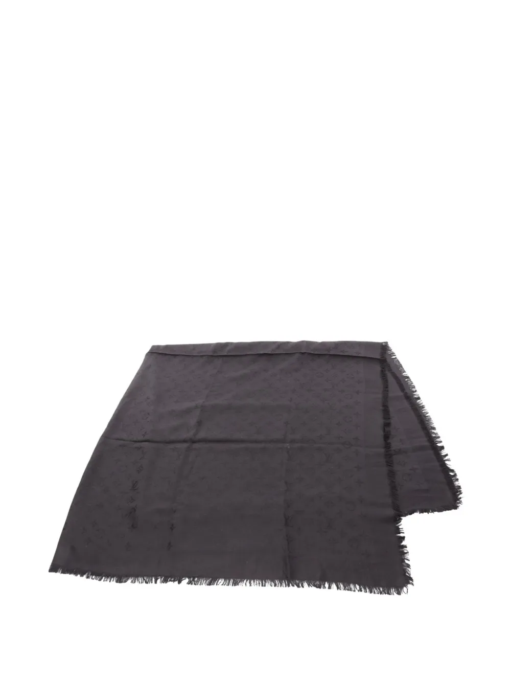 Pre-owned Louis Vuitton 2016 Monogram Shawl In Black