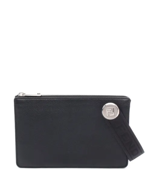 Fendi Pre-Owned 2010s FF logo leather clutch bag