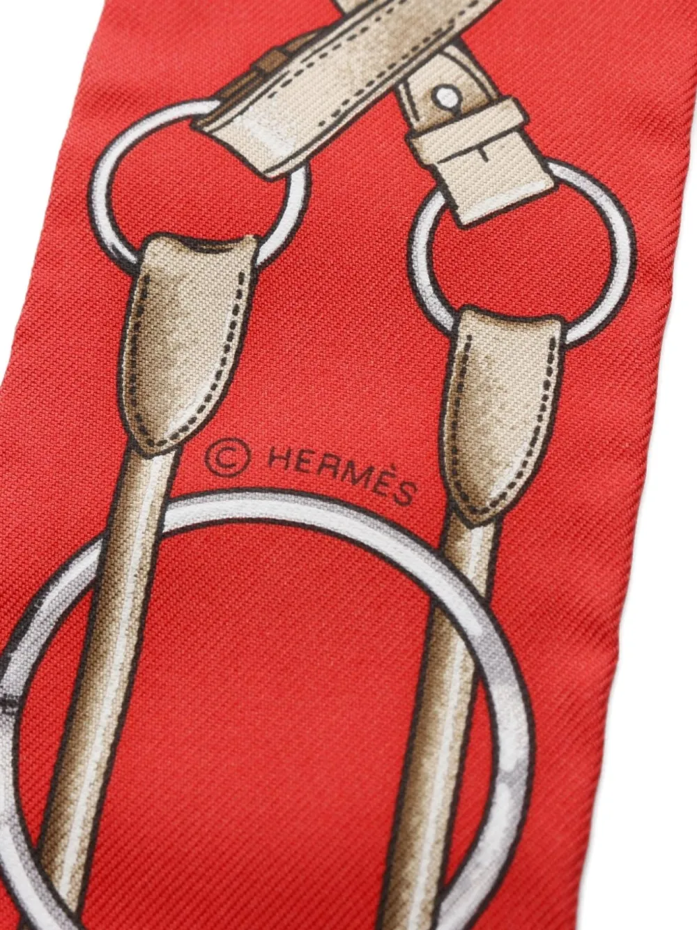 Pre-owned Hermes 1920s Silk Scarf In Red