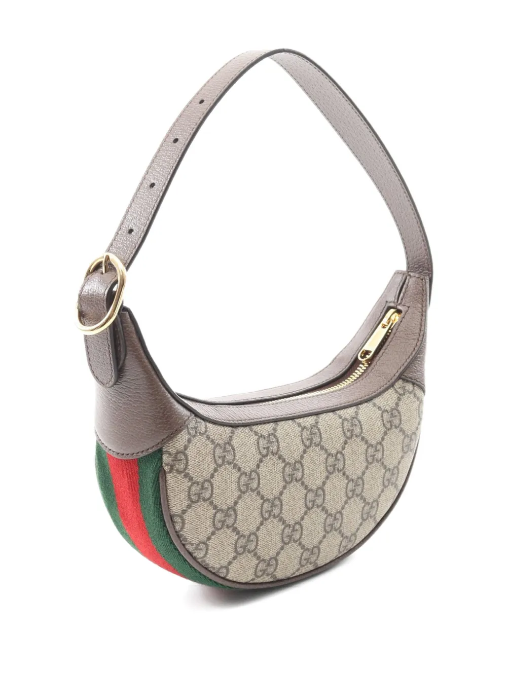 Pre-owned Gucci 2020s Mini Ophidia Gg Supreme Shoulder Bag In Brown