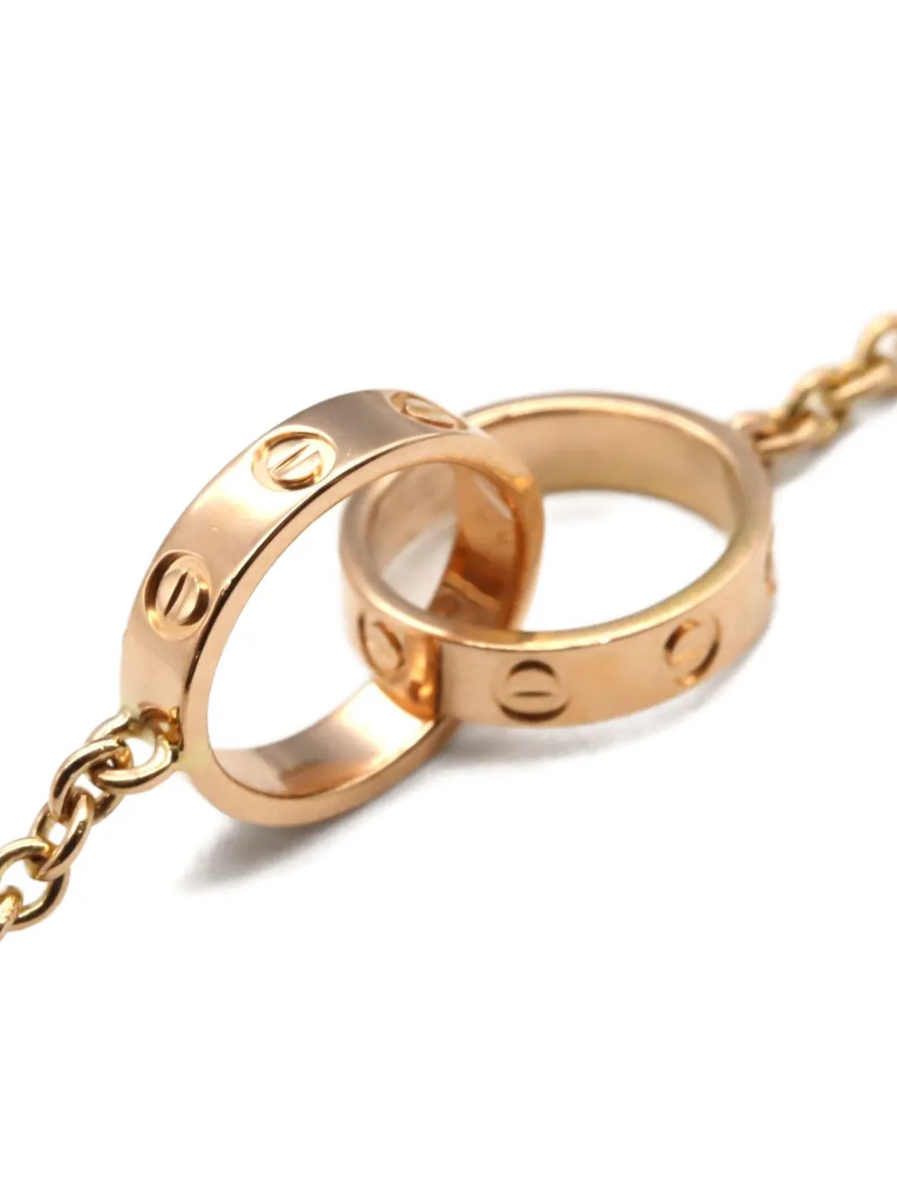 Pre-owned Cartier 10s 18k Rose Gold Baby Love Bracelet In Pink