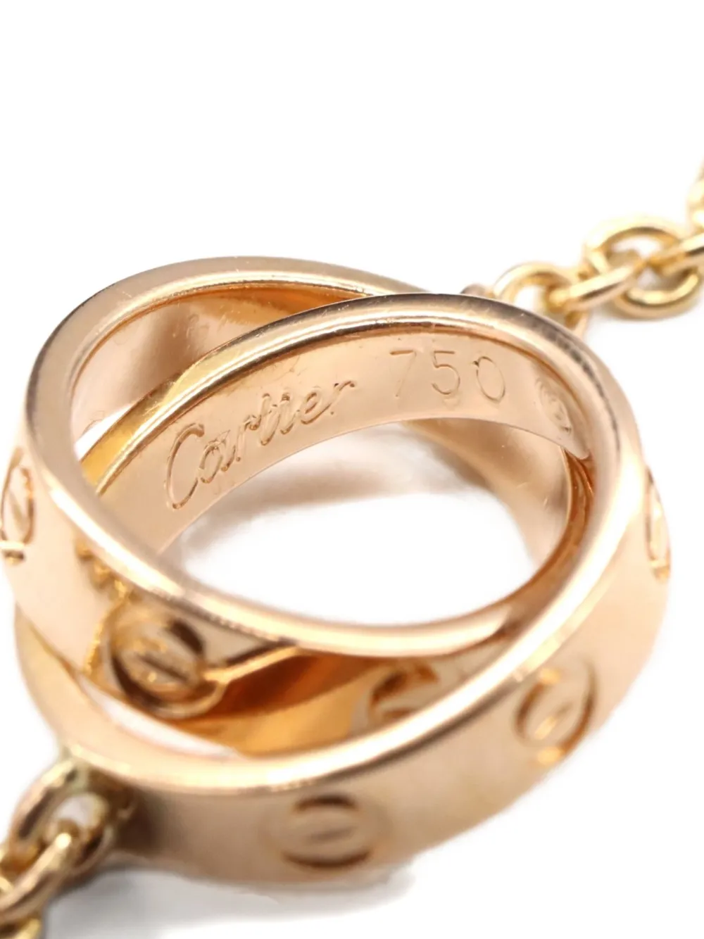 Pre-owned Cartier 10s 18k Rose Gold Baby Love Bracelet In Pink