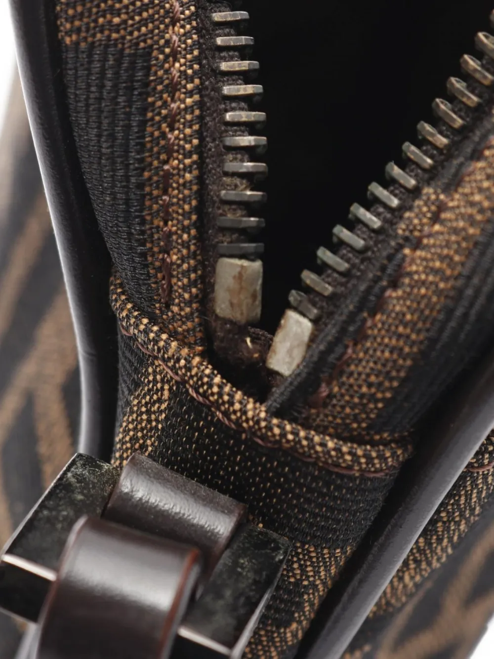 Pre-owned Fendi 2010s Zucca Shoulder Bag In Brown