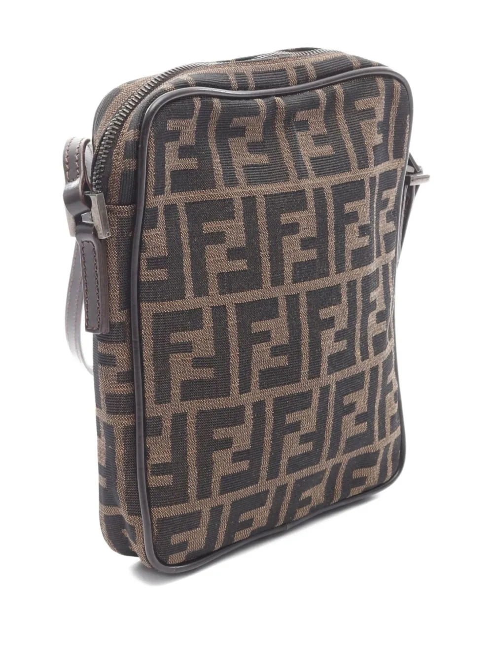 Pre-owned Fendi 2010s Zucca Shoulder Bag In Brown