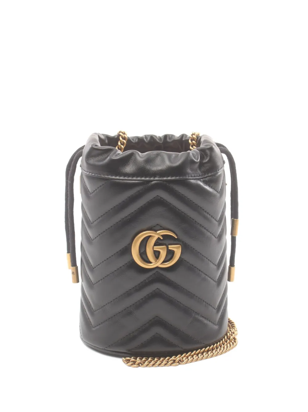 Gucci Pre-Owned 2020s mini GG Marmont bucket bag | Black | Image 1