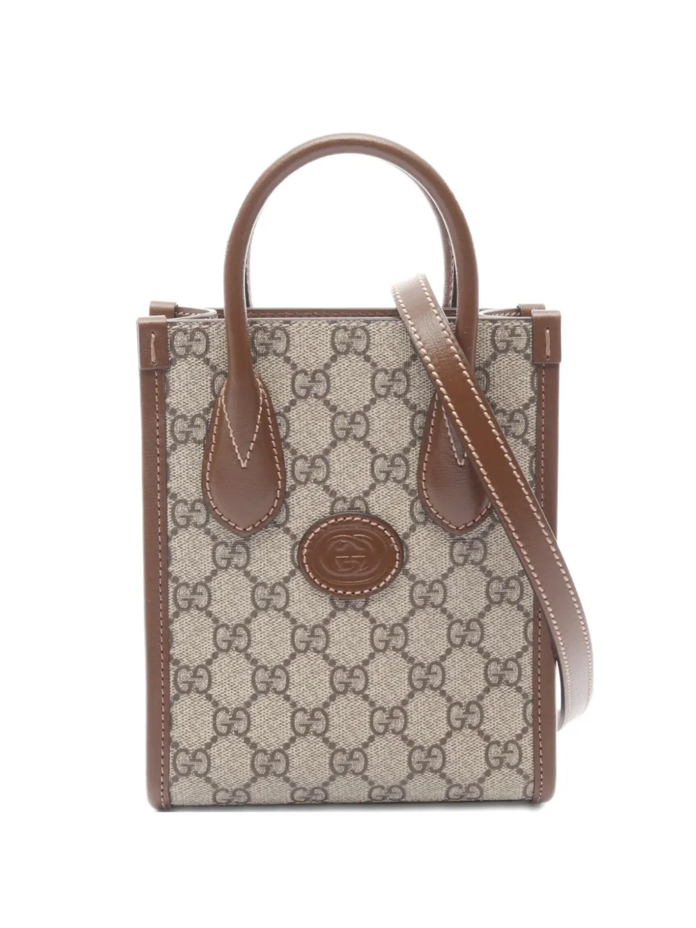 Gucci Pre-Owned 2020s GG monogram mini tote bag | Neutrals | Image 1