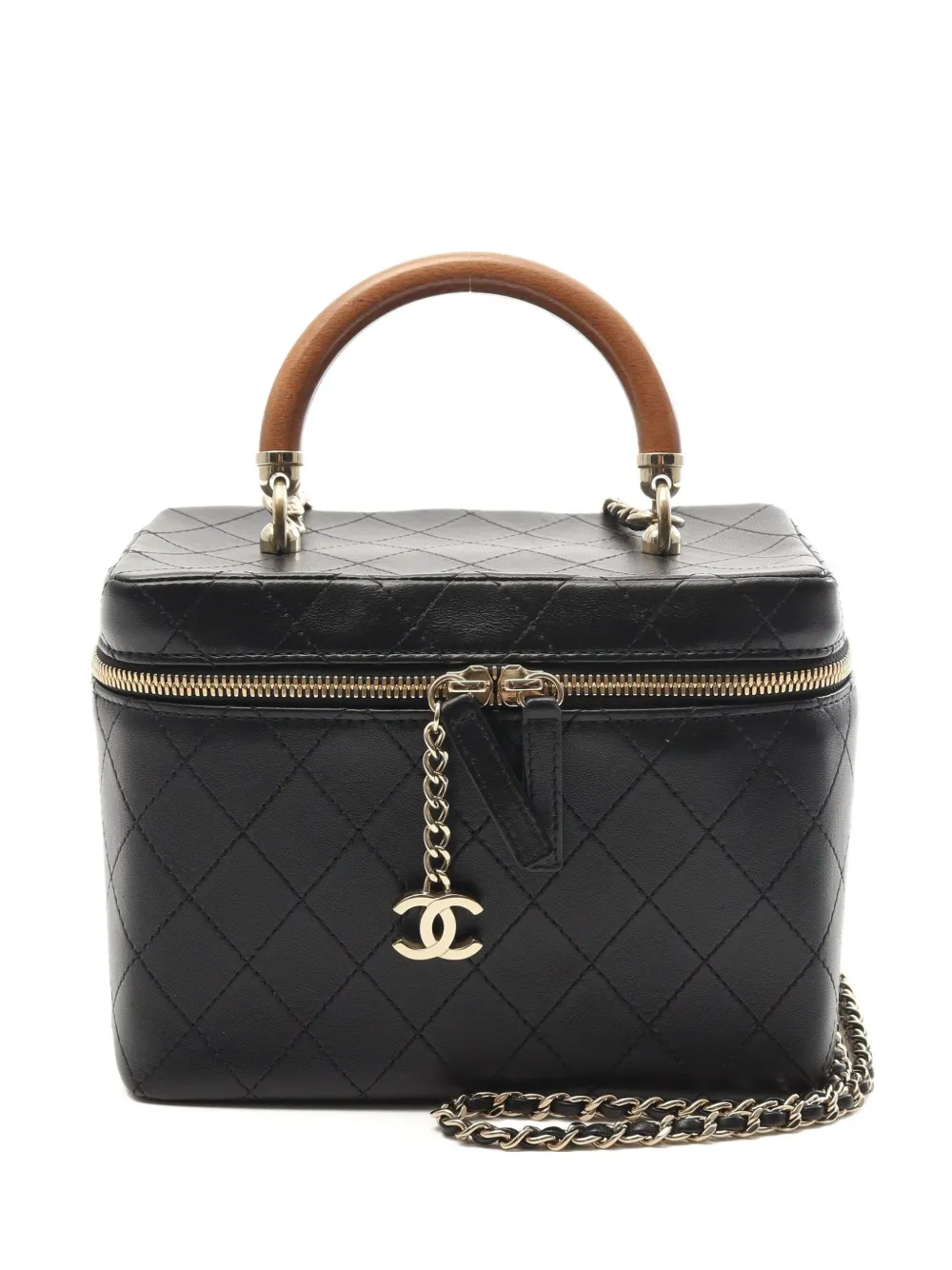 CHANEL Pre-Owned 2018-2019 バニティ 2way ハンドバッグ - ブラック CHANEL Pre-Owned 2018-2019 バニティ 2way ハンドバッグ - ブラック