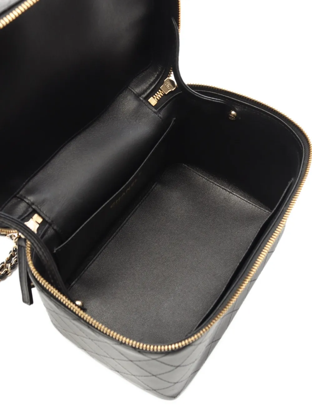 Pre-owned Chanel 2018-2019 Vanity Two-way Handbag In Black