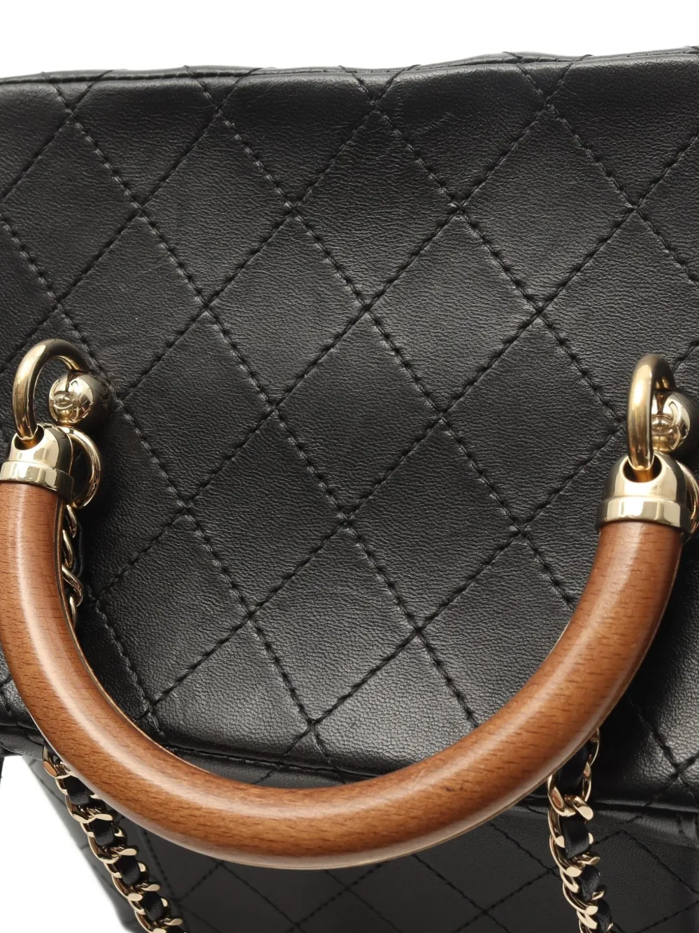 Pre-owned Chanel 2018-2019 Vanity Two-way Handbag In Black