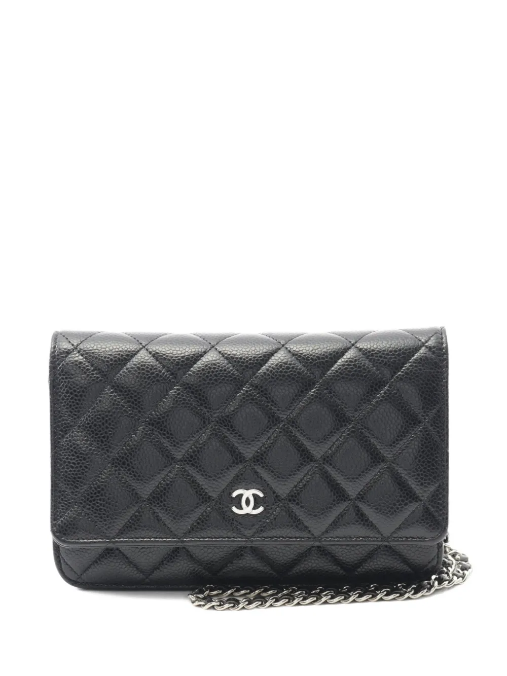 CHANEL Pre-Owned 2021 マトラッセ チェーンウォレット - ブラック CHANEL Pre-Owned 2021 マトラッセ チェーンウォレット - ブラック