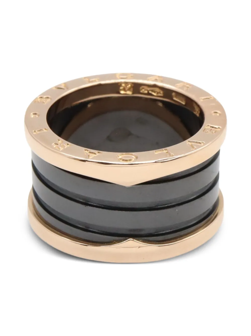 Bvlgari Pre-Owned 10s 18K rose gold B-zero1 B ring | Black | Image 1