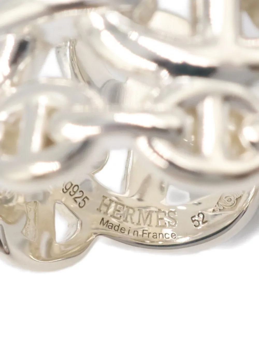 Pre-owned Hermes 2010s Chaîne D'ancre Enchene Ring In Silver