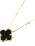 Van Cleef & Arpels 10s 18K yellow gold Alhambra onyx necklace