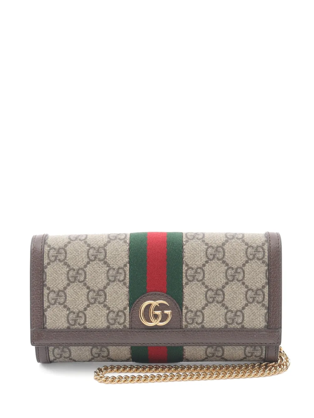 Gucci Pre-Owned 2020s Ophidia GG Supreme chain wallet | Neutrals | Image 1