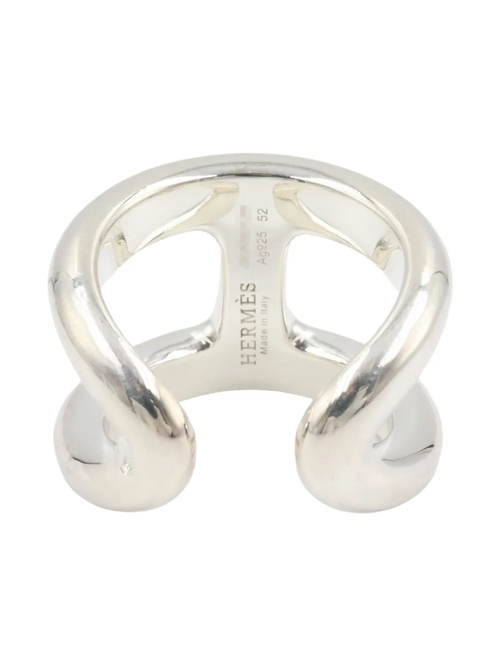 Pre-owned Hermes 2020s Osmoz Gm Ring In Silver