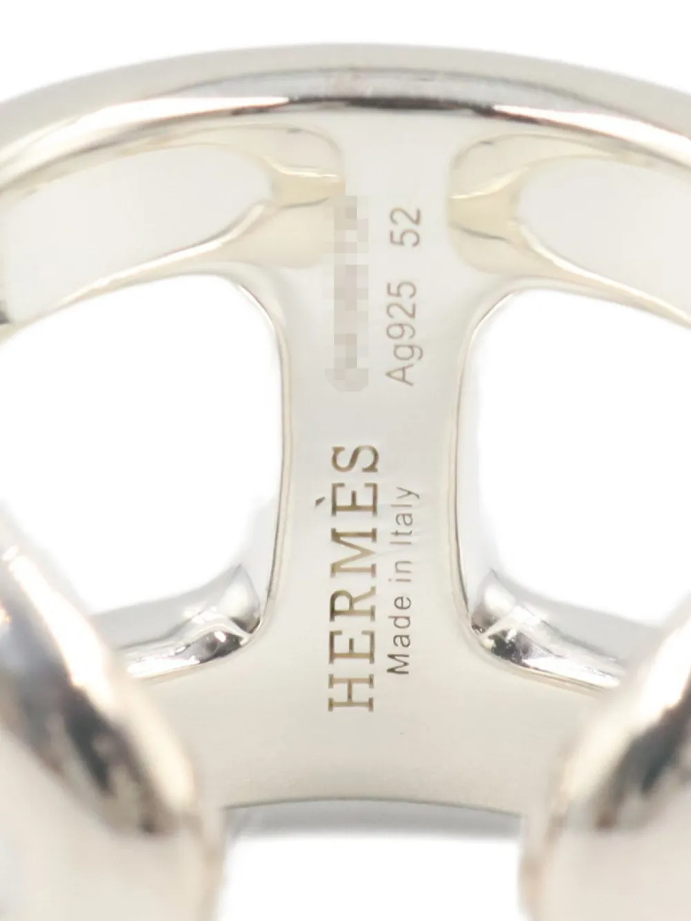Pre-owned Hermes 2020s Osmoz Gm Ring In Silver