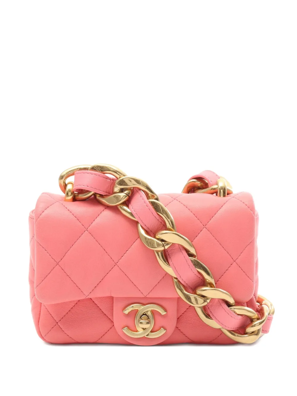 CHANEL Pre-Owned 2021 マトラッセ チェーン ハンドバッグ ミニ - ピンク