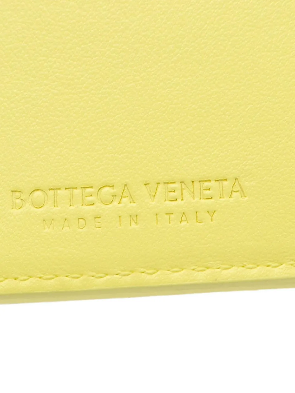 Pre-owned Bottega Veneta 2000s Intrecciato Bi-fold Leather Wallet In Yellow