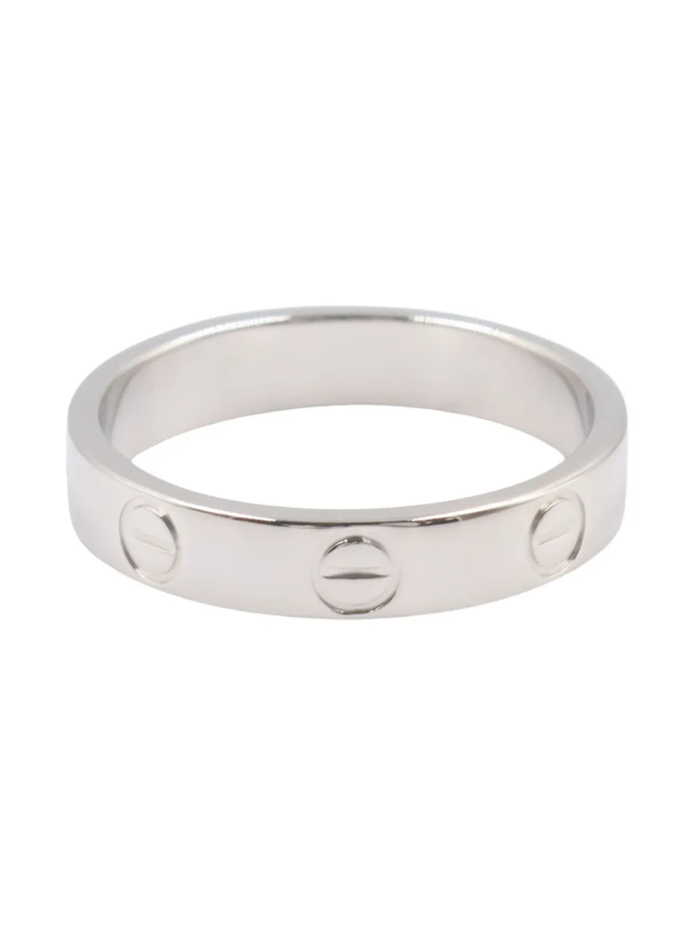 Pre-owned Cartier 2010s 18k White Gold Love Ring In Silver