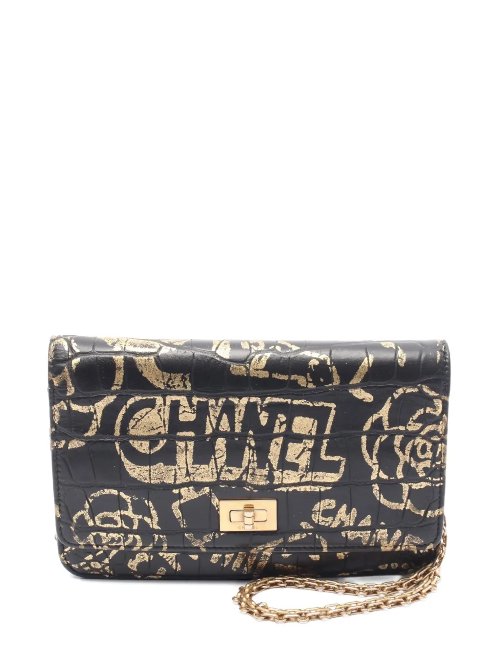 CHANEL Pre-Owned mini 2019 crocodile-embossed chain shoulder bag | Black | Image 1