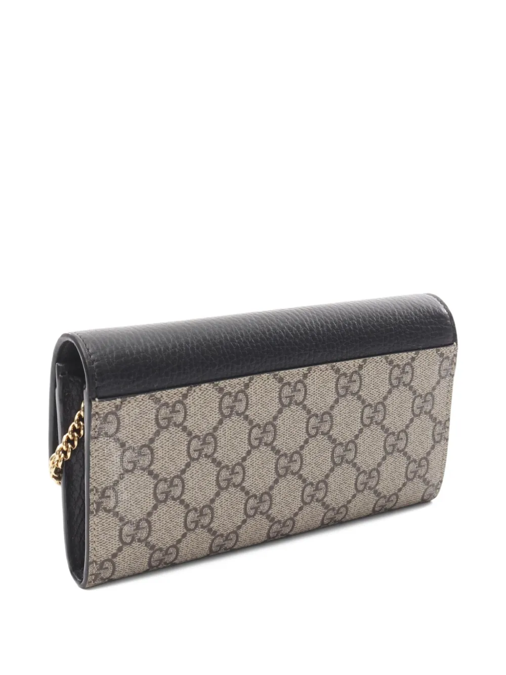 Pre-owned Gucci 2020s Gg Marmont Chain Wallet In Neutral