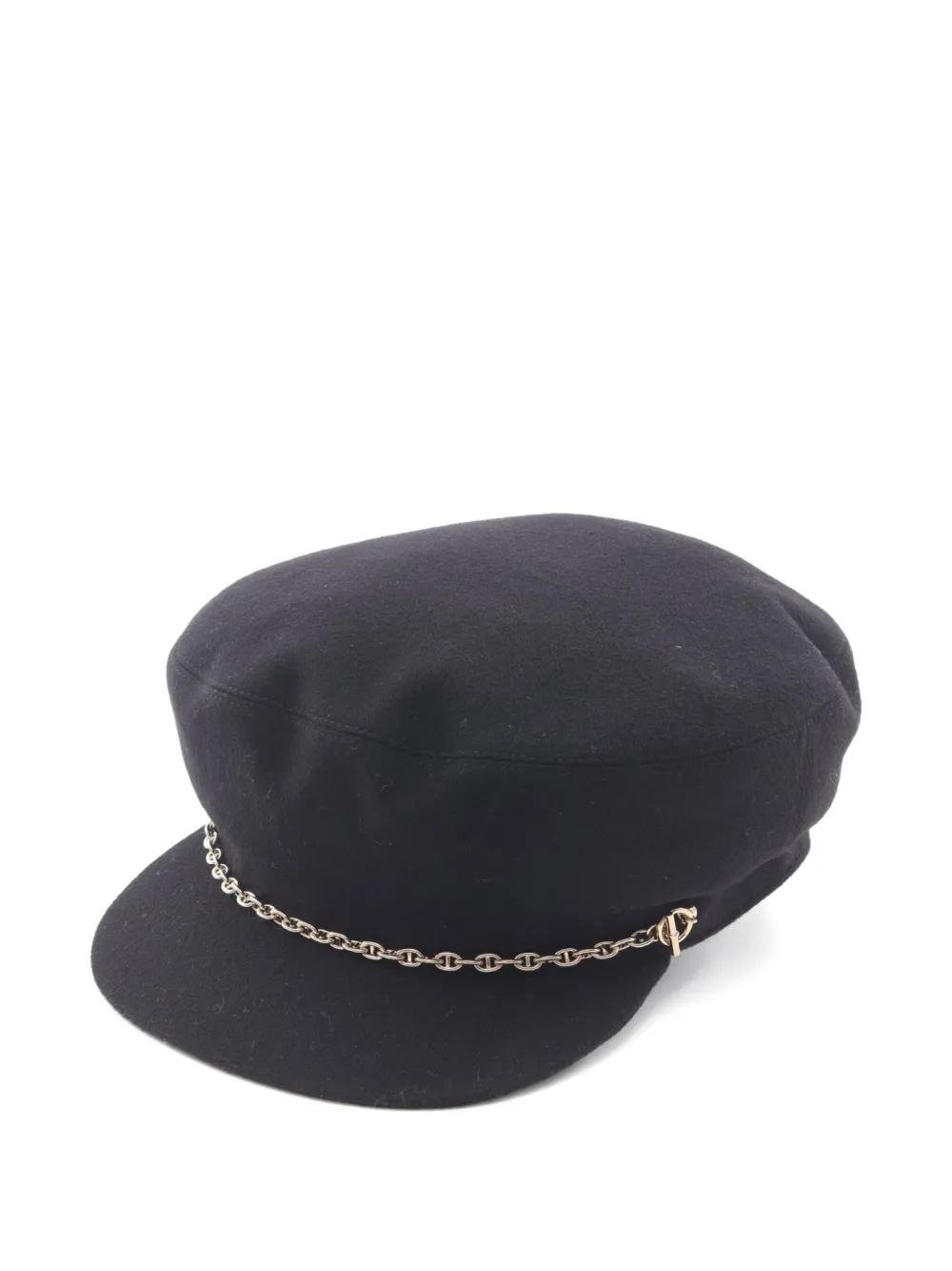 Pre-owned Hermes 2000s Belle-ile Chaîne D'ancre Hat In Black