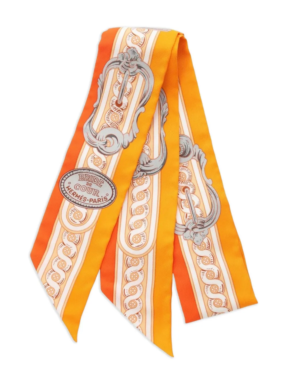 Hermès Pre-Owned 2020s Bride De Cour silk scarf | Orange | Image 1
