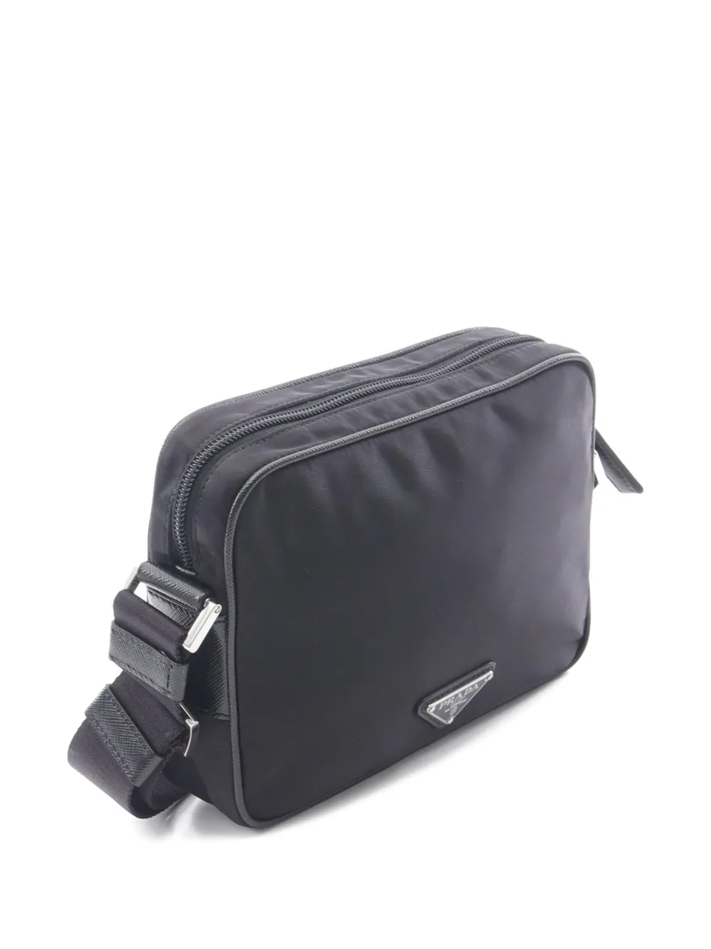 Pre-owned Prada 2010s Tessuto Saffiano Shoulder Bag In Black
