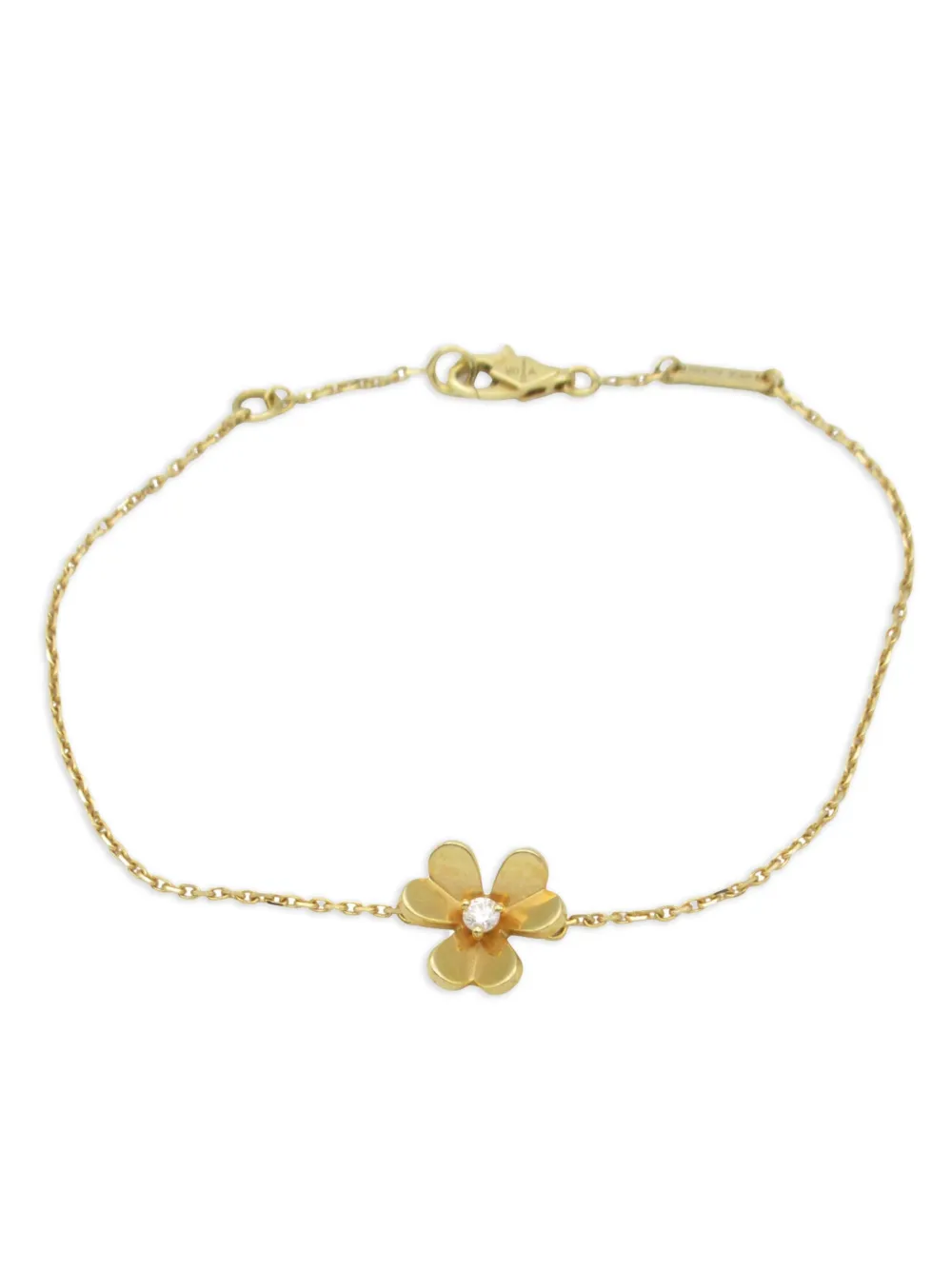 Pre-owned Van Cleef & Arpels 2010s 18k Yellow Gold Mini Frivole Diamond Bracelet
