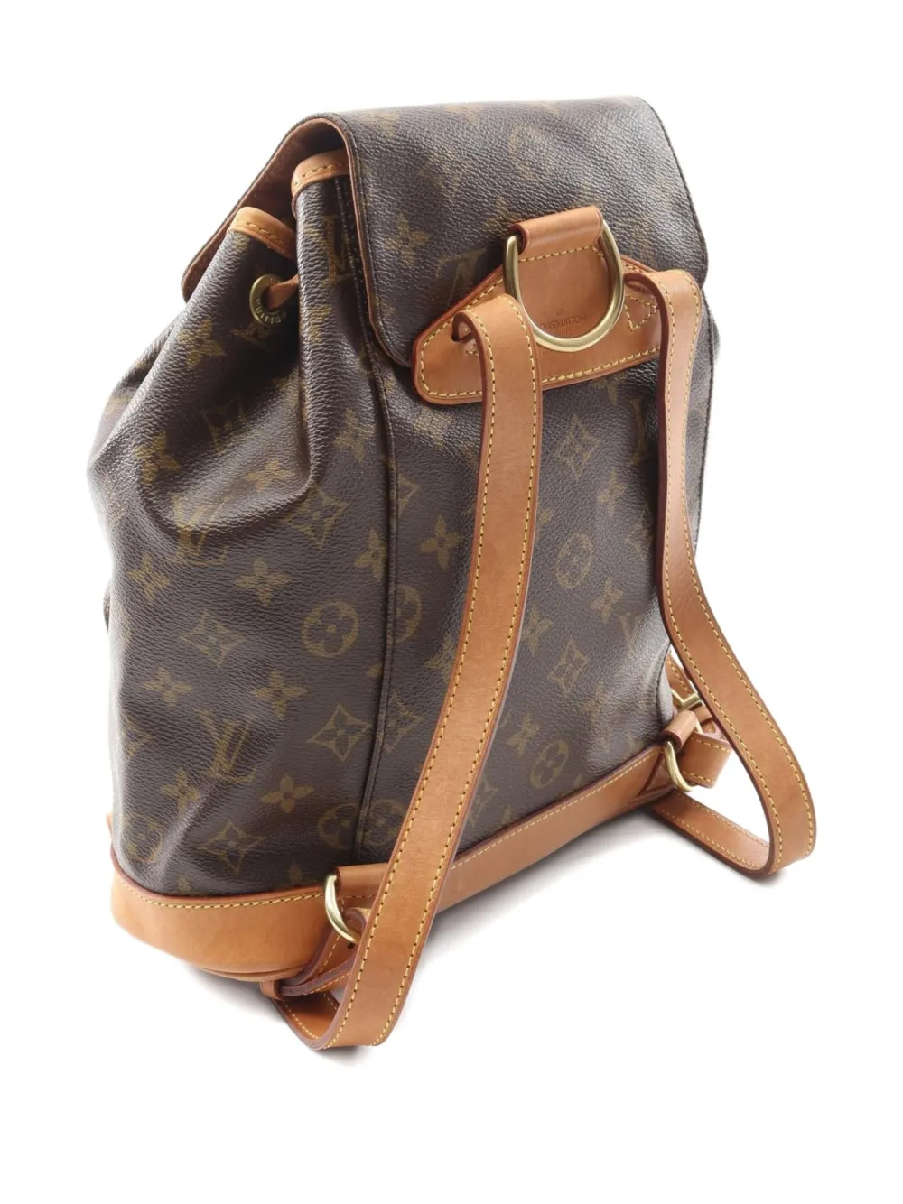 Pre-owned Louis Vuitton 2004 Montsouris Mm Monogram Backpack In Brown