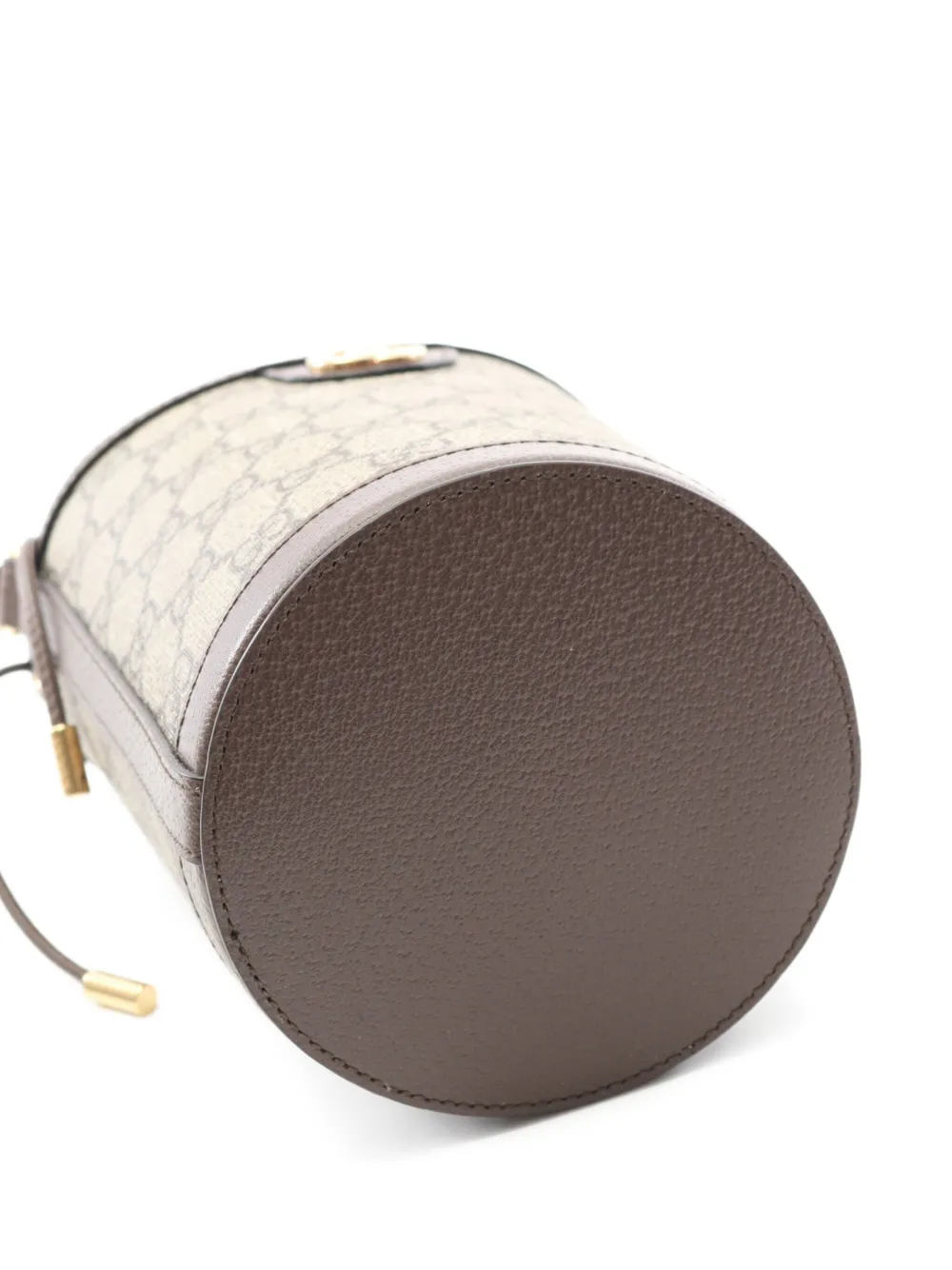 Pre-owned Gucci 2020s Mini Ophidia Gg Supreme Bucket Bag In Brown