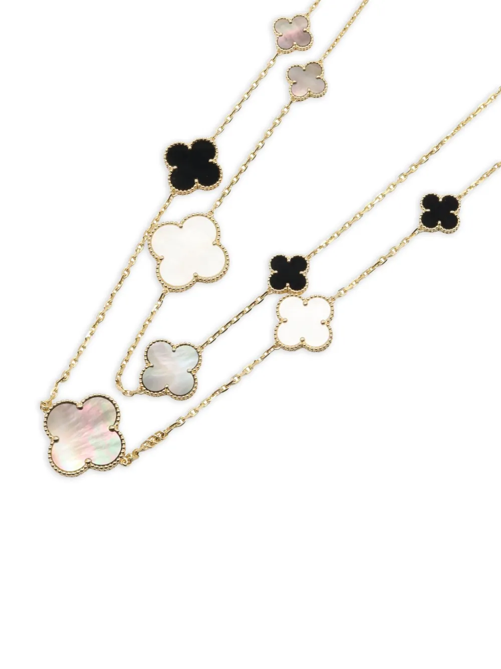 Van Cleef & Arpels 2010s 18K yellow gold Onyx Alhambra necklace | Image 2