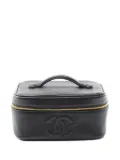 CHANEL Pre-Owned 1991-1997s Coco mark caviar leather vanity bag - Black