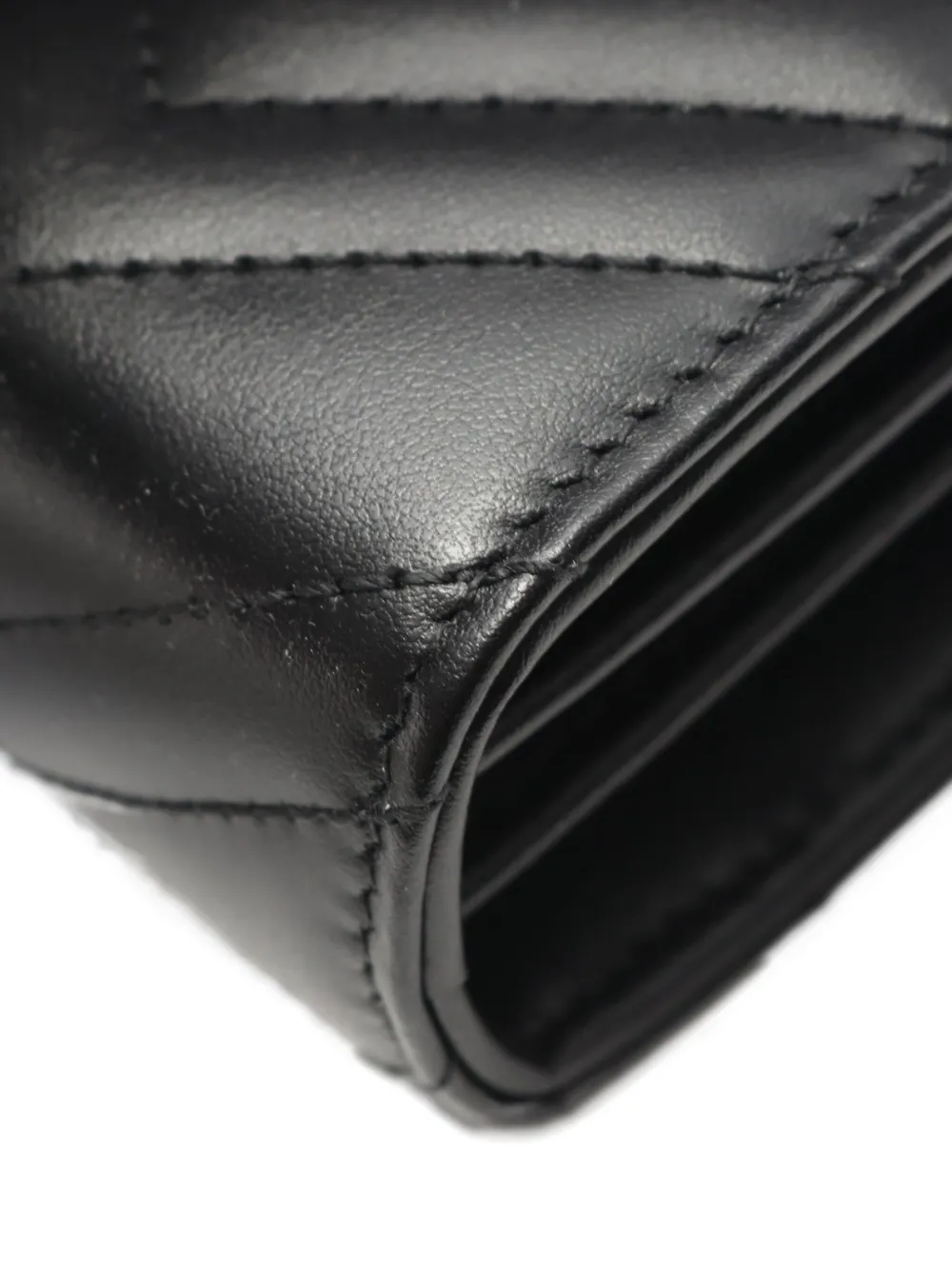 Pre-owned Gucci 2020s Gg Marmont Wallet On Chain In Black