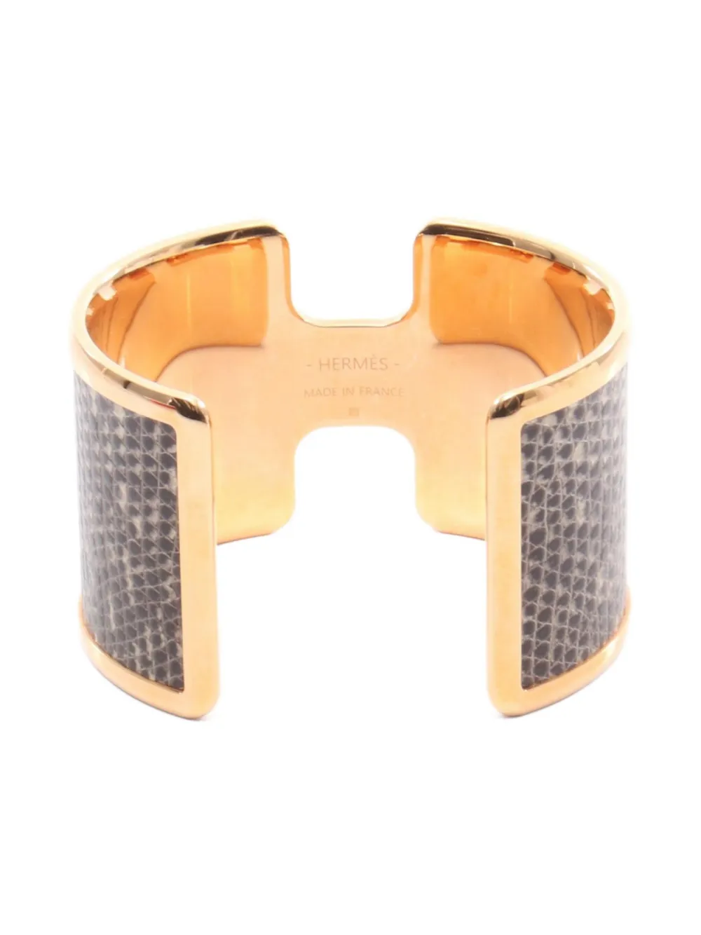Pre-owned Hermes 2010s Olympe H-shaped Bangle In Gold